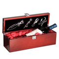 Rosewood Piano Finish Single Wine Box With Tools